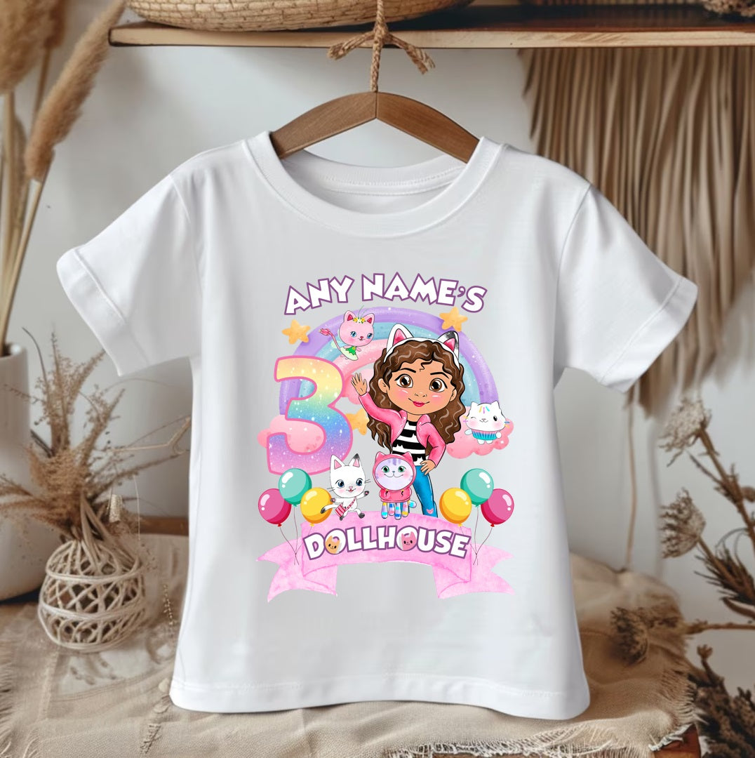 All Sizes Gabby's Dollhouse Custom Personalized Name Birthday Rainbow Ribbon Sewn Tutu Outfit Set Dress