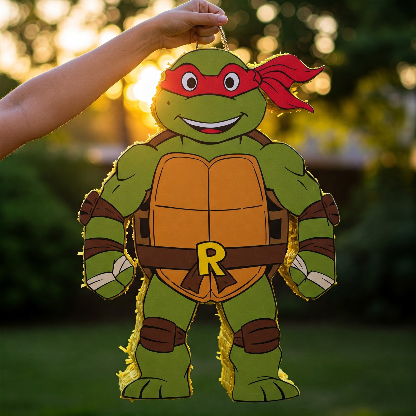 TMNT Ninja Turtles Raphael Raph 24" Piñata with Stick & Blindfold Birthday Party Gift