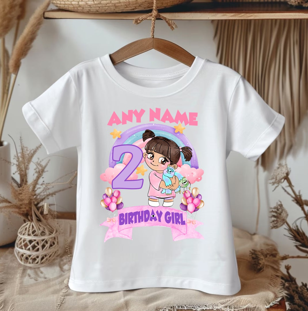 All Sizes Monsters Inc Boo Custom Personalized Name Birthday Rainbow Ribbon Sewn Tutu Outfit Set Dress