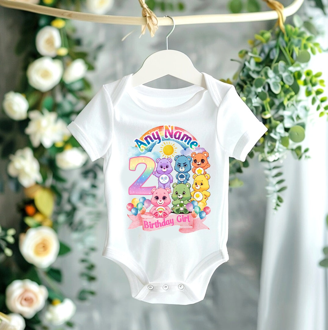 All Sizes Care Bears Custom Personalized Name Birthday Pink Blue Ribbon Sewn Tutu Outfit Set Dress