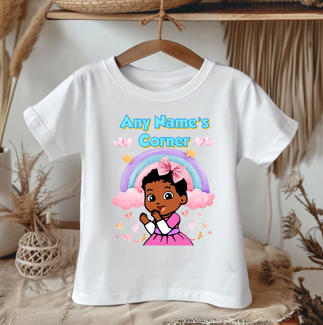 All Sizes CoComelon TV Girls Custom Personalized Name Pastel Rainbow Ribbon Sewn Tutu Outfit Set Dress
