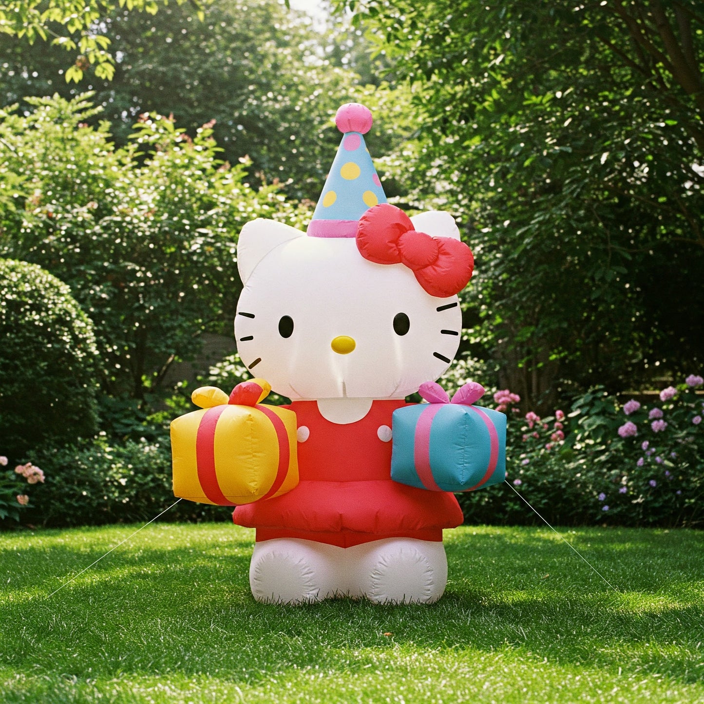 Hello Kitty Red Dress 4 Foot Yard Inflatable Blow Up Birthday Party Gift