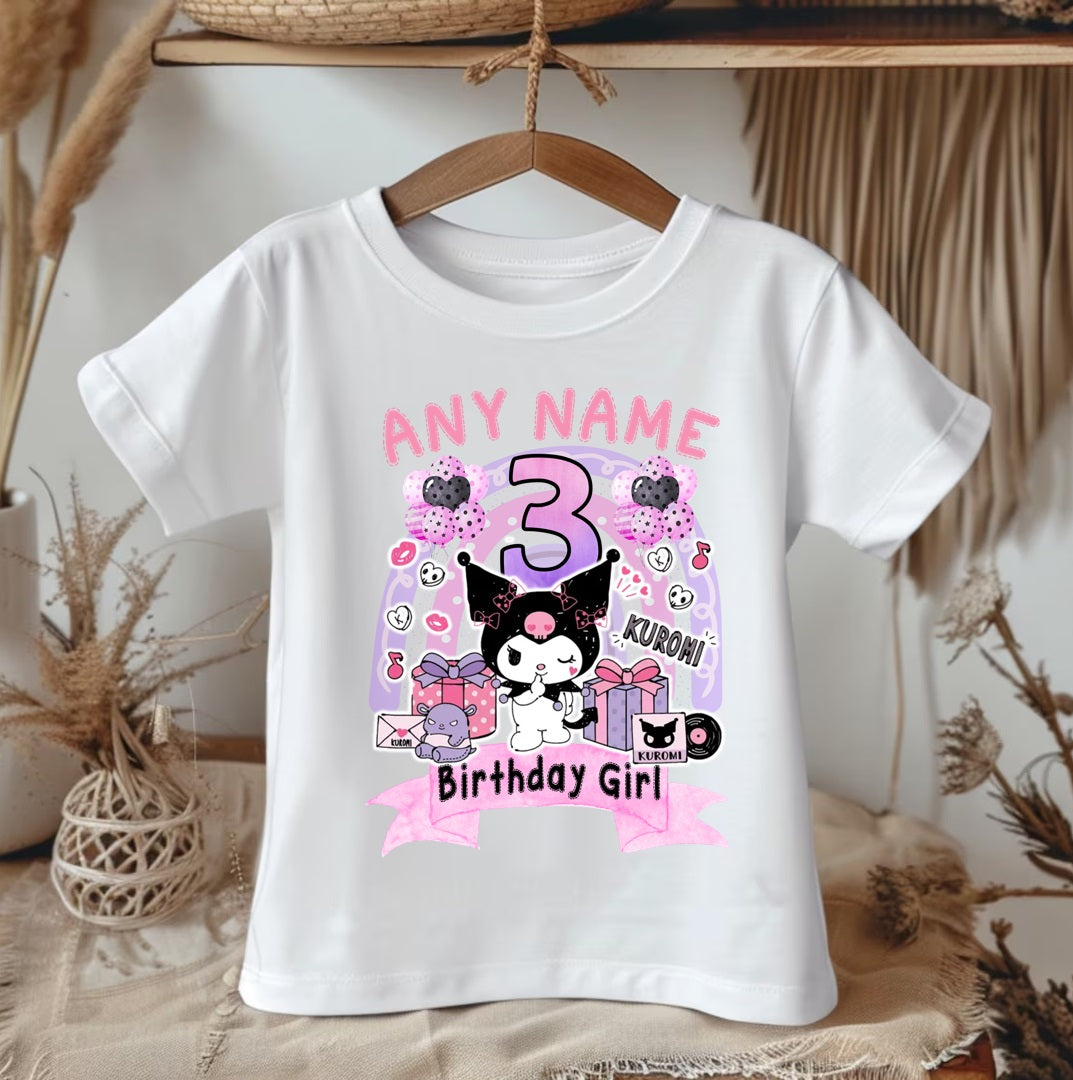 All Sizes Hello Kitty Kuromi Custom Personalized Name Birthday Pink White Gold Ribbon Sewn Tutu Outfit Set Dress