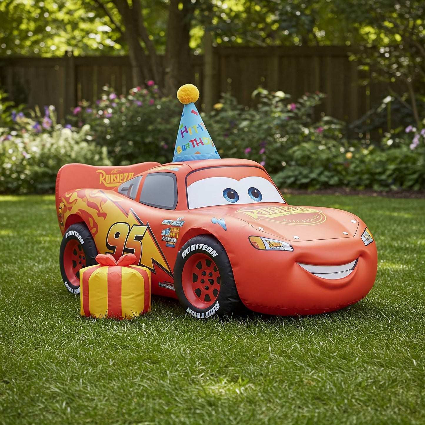 Disney Cars Lightning McQueen 4 Foot Yard Inflatable Blow Up Birthday Party Gift