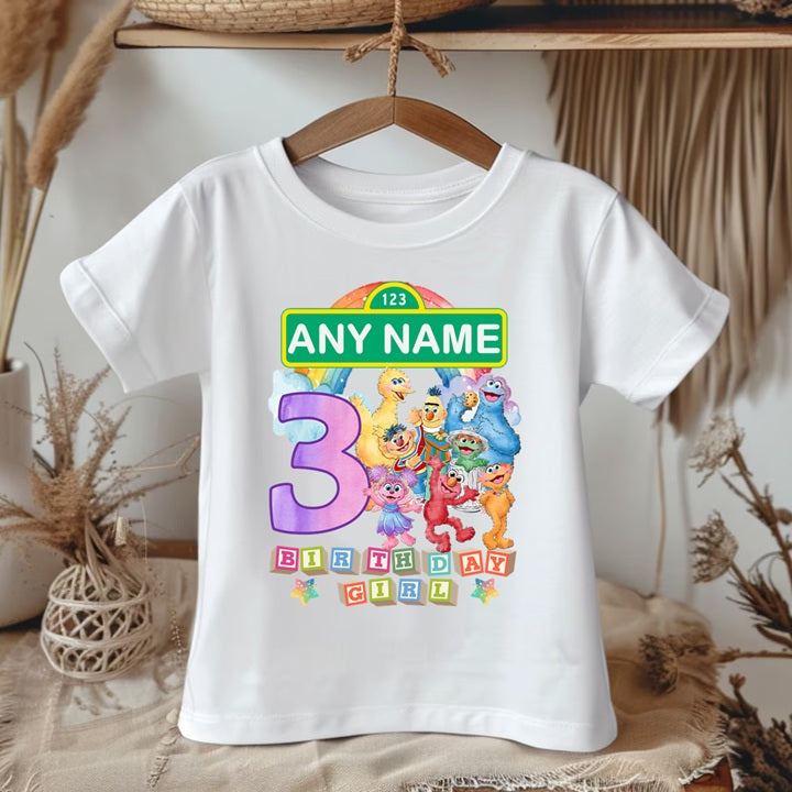 All Sizes Sesame Street Custom Personalized Name Birthday Multicolor Ribbon Sewn Tutu Outfit Set Dress