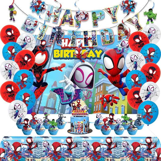 Spidey and his Amazing Friends Birthday Party Supplies Decorations  - Tableware, Cups, Plates, Napkins, Banners and More