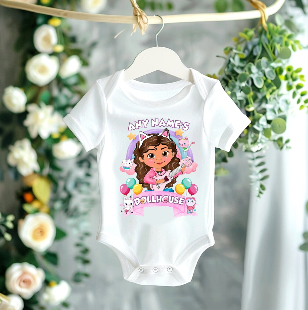 All Sizes Gabby's Dollhouse Custom Personalized Name Rainbow Ribbon Sewn Tutu Outfit Set Dress