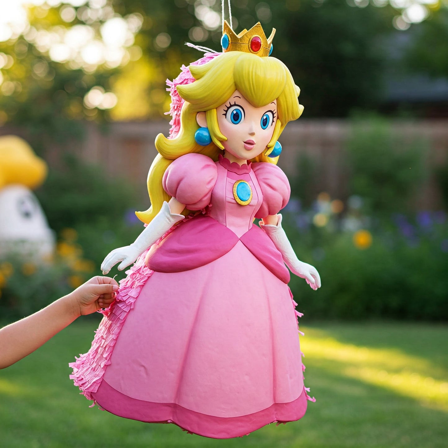 Super Mario Bros Movie Princess Peach 24" Piñata with Stick & Blindfold Birthday Party Gift
