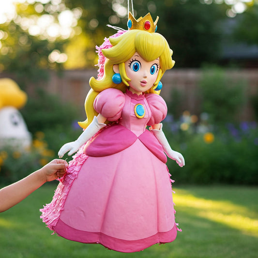 Super Mario Bros Movie Princess Peach 24" Piñata with Stick & Blindfold Birthday Party Gift