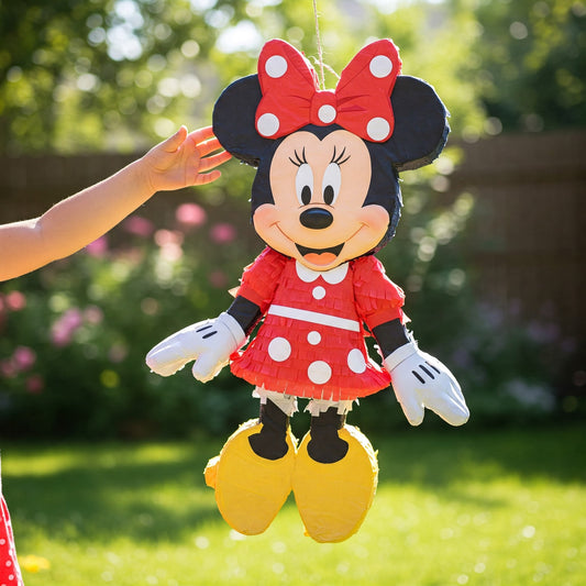Minnie Mouse Red Dress 24" Piñata with Stick & Blindfold Birthday Party Gift