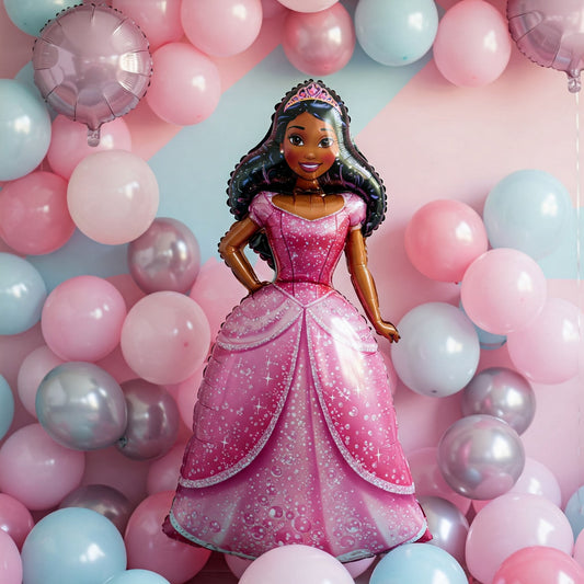 Black African American Princess Barbie 4 Foot Foil Balloon Birthday Party Gift