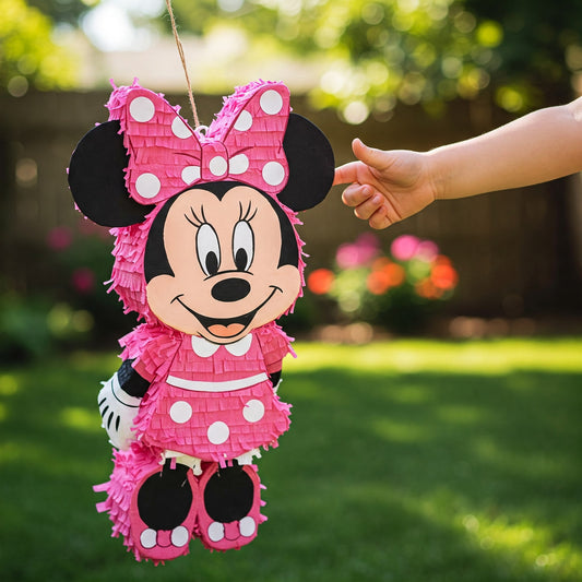 Minnie Mouse Pink Dress 24" Piñata with Stick & Blindfold Birthday Party Gift