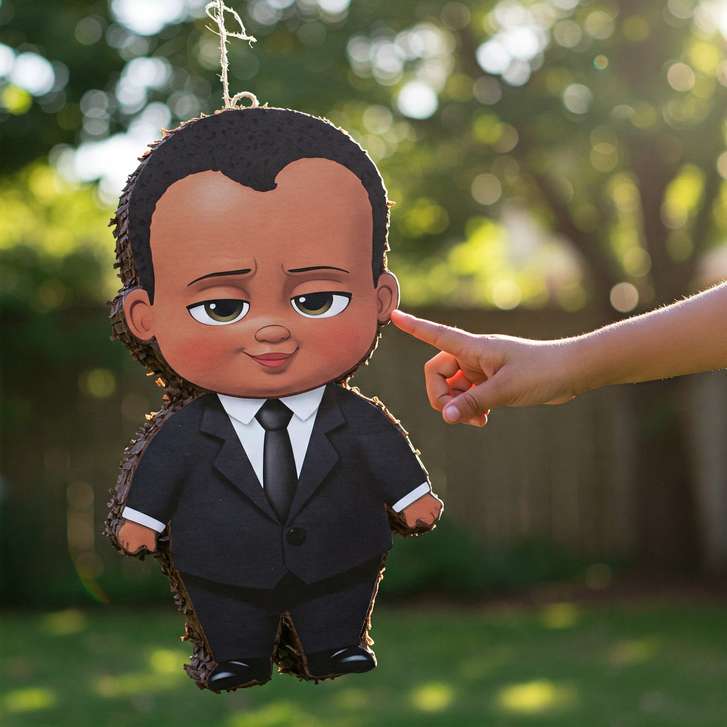 Black African American Boss Baby Boy 24" Piñata with Stick & Blindfold Birthday Party Gift