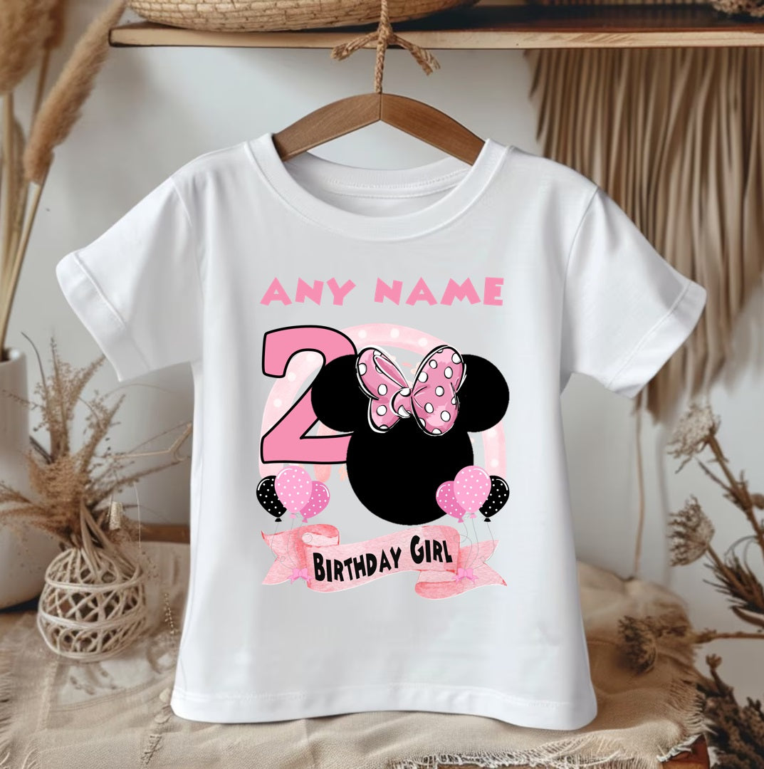 All Sizes Minnie Mouse Pink Bow Custom Personalized Name Birthday Pink Hot Pink Gold Ribbon Sewn Tutu Outfit Set Dress
