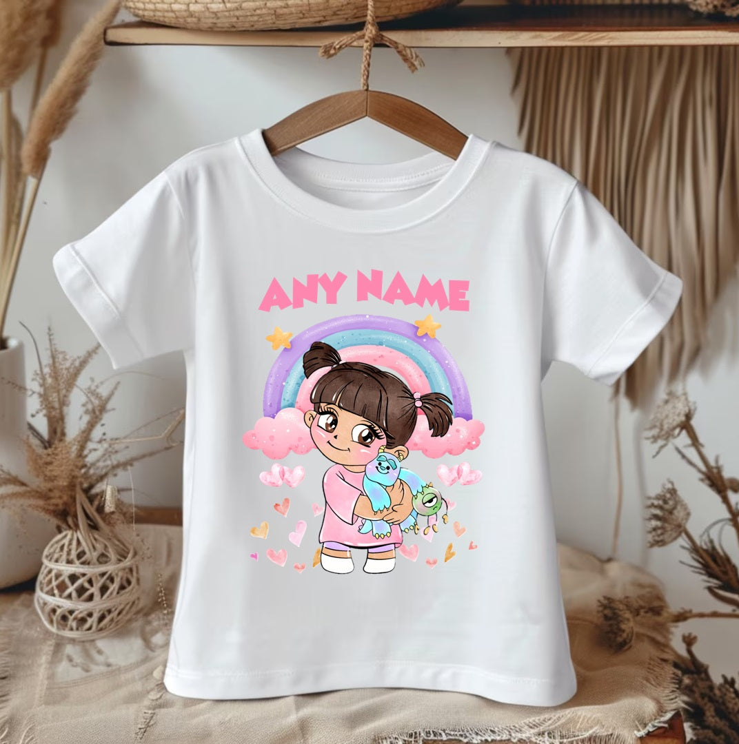 All Sizes Monsters Inc Boo Custom Personalized Name Rainbow Ribbon Sewn Tutu Outfit Set Dress