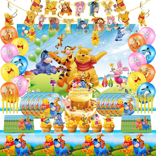 Winnie The Pooh Birthday Party Supplies Decorations  - Tableware, Cups, Plates, Napkins, Banners and More