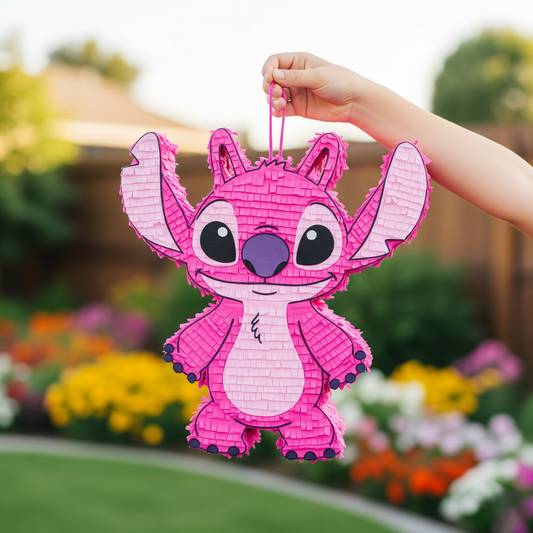 Disney Lilo & Stitch Angel Alien 24" Piñata with Stick & Blindfold Birthday Party Gift