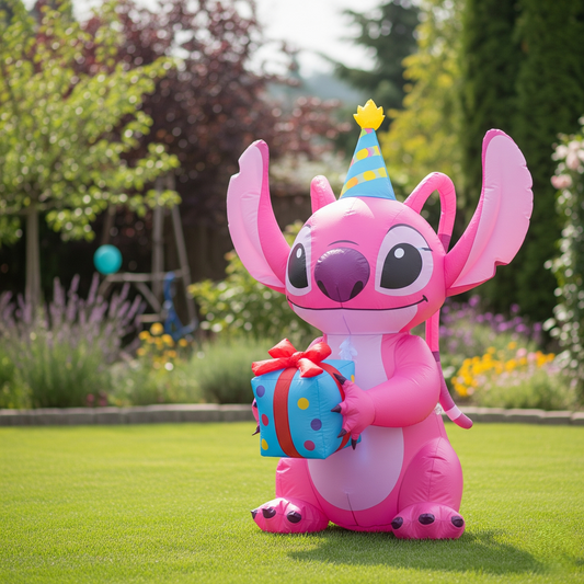Disney Lilo & Stitch Angel Alien 4 Foot Yard Inflatable Blow Up Birthday Party Gift