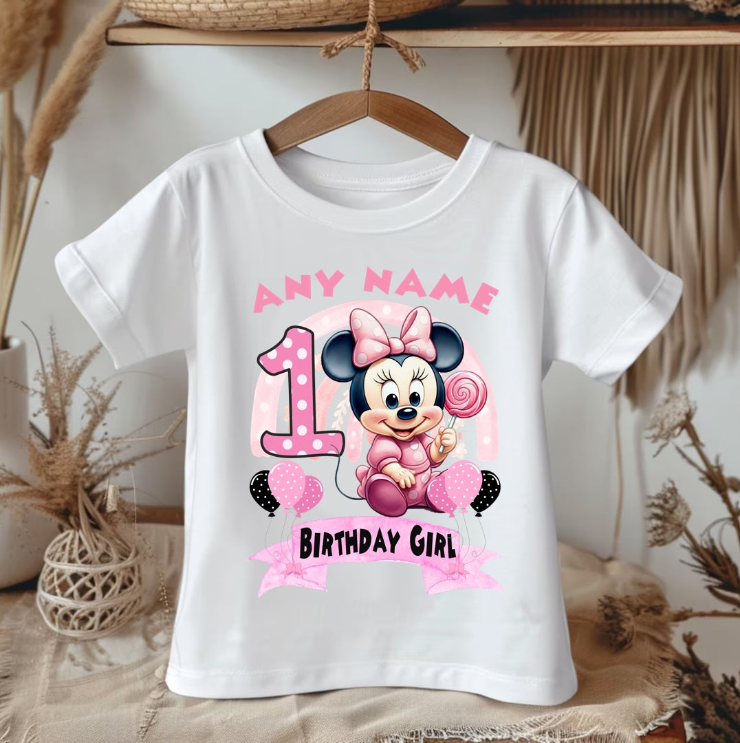 All Sizes Baby Minnie Mouse Custom Personalized Name Birthday Pink Black Hot Pink Ribbon Sewn Tutu Outfit Set Dress