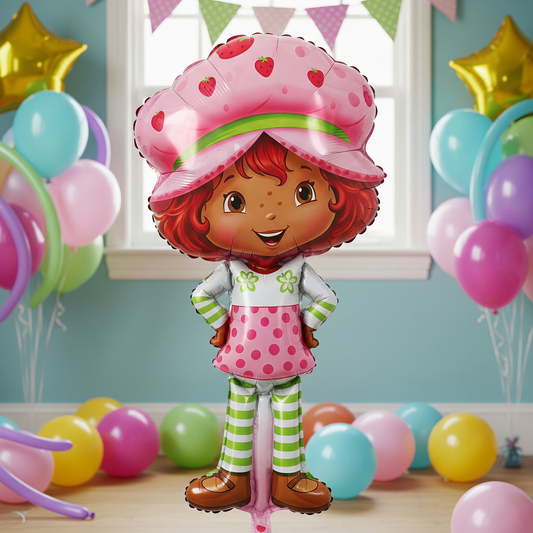 Black African American Strawberry Shortcake 4 Foot Foil Balloon Birthday Party Gift