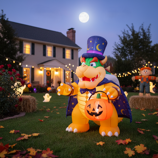 Super Mario Bros Bowser Koopa Magician Costume 4 Foot Yard Inflatable Blow Up Halloween Party Gift