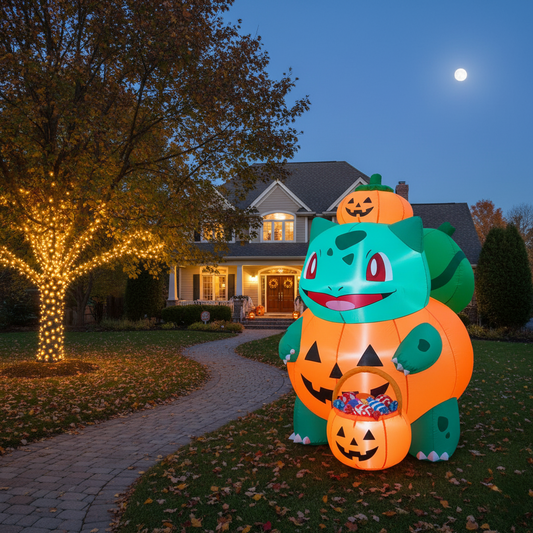 Pokemon Bulbasaur Pumpkin Costume 4 Foot Yard Inflatable Blow Up Halloween Party Gift