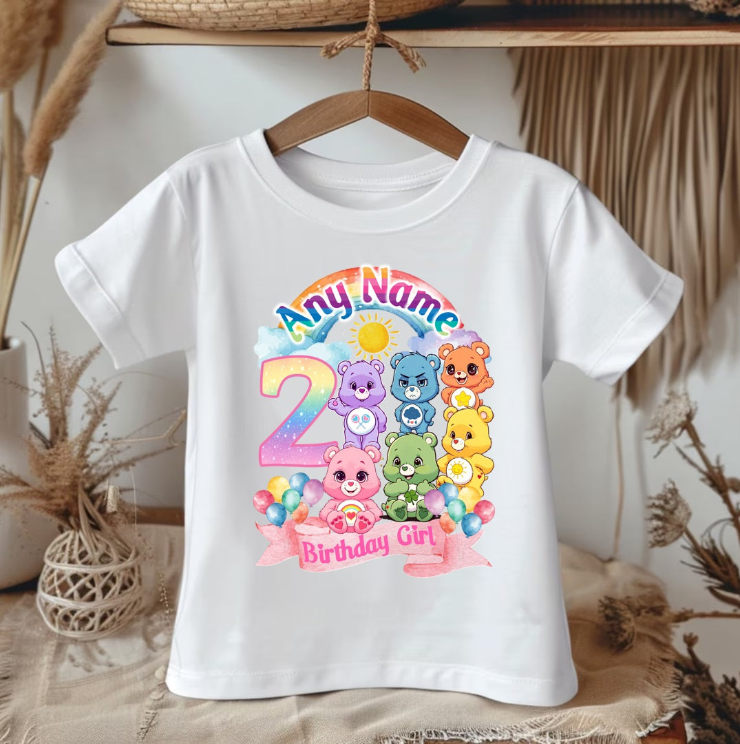 All Sizes Care Bears Custom Personalized Name Birthday Pink Blue Ribbon Sewn Tutu Outfit Set Dress