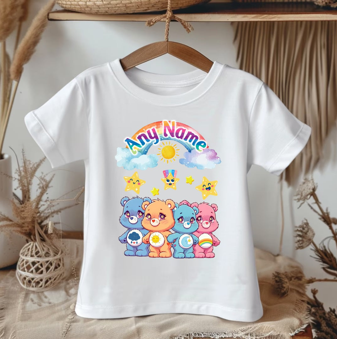 All Sizes Care Bears Custom Personalized Name Rainbow Ribbon Sewn Tutu Outfit Set Dress
