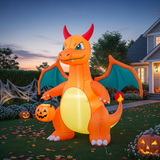 Pokemon Charizard Devil Costume 4 Foot Yard Inflatable Blow Up Halloween Party Gift