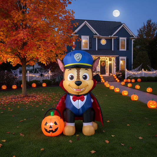 Paw Patrol Chase Pup Dog Vampire Costume 4 Foot Yard Inflatable Blow Up Halloween Party Gift