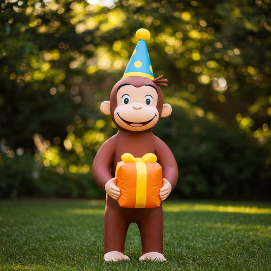 Curious George Monkey 4 Foot Yard Inflatable Blow Up Birthday Party Gift