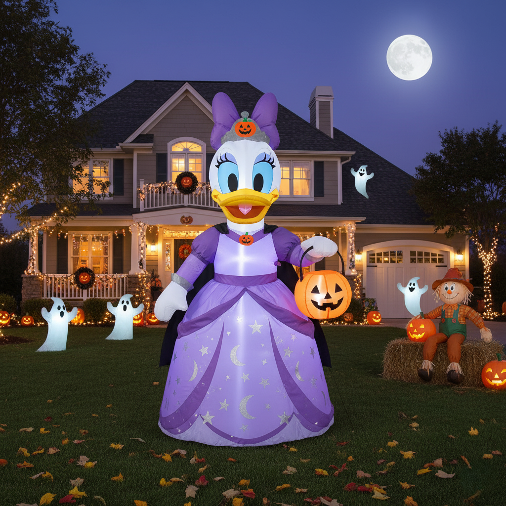 Mickey Mouse Clubhouse Daisy Duck Princess Costume 4 Foot Yard Inflatable Blow Up Halloween Party Gift