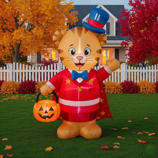 Daniel Tiger Magician Costume 4 Foot Yard Inflatable Blow Up Halloween Party Gift