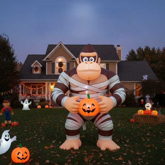 Super Mario Bros Donkey Kong DK Mummy Costume 4 Foot Yard Inflatable Blow Up Halloween Party Gift