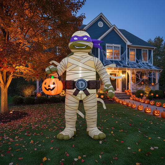 TMNT Ninja Turtles Donatello Donnie Mummy Costume 4 Foot Yard Inflatable Blow Up Halloween Party Gift