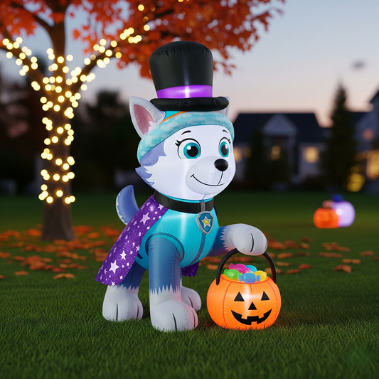 Paw Patrol Everest Pup Dog Magician Costume 4 Foot Yard Inflatable Blow Up Halloween Party Gift