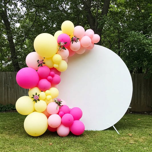 164 pcs Baby Minnie Hello Kitty Inspired Pink Yellow Balloon Arch Garland Kit Birthday Party Gift