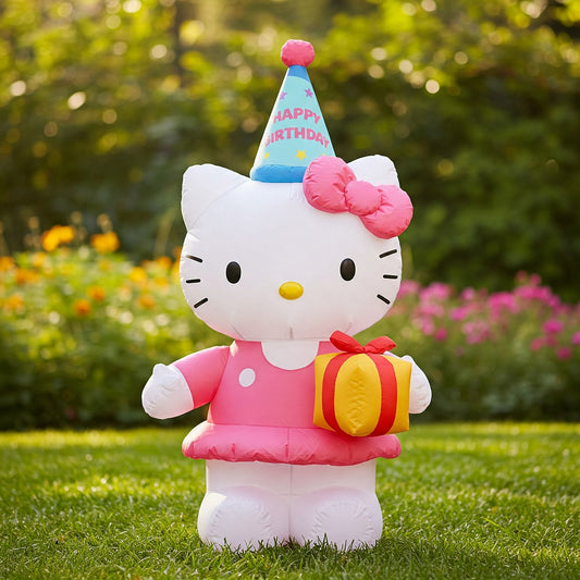 Hello Kitty Pink Dress 4 Foot Yard Inflatable Blow Up Birthday Party Gift