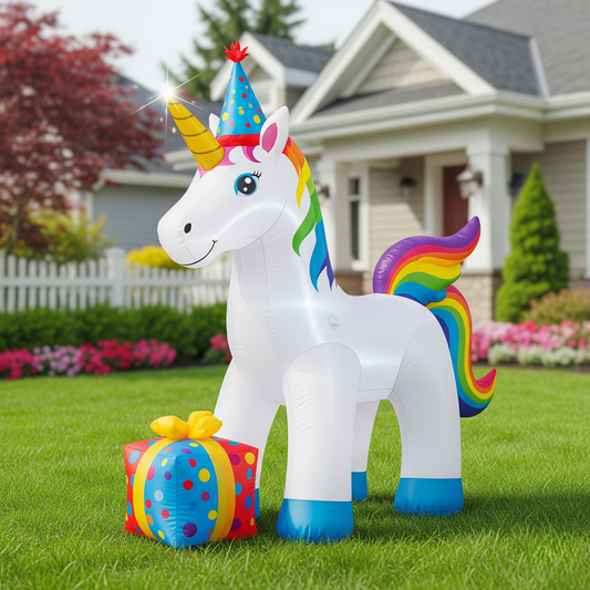 Magical Unicorn 4 Foot Yard Inflatable Blow Up Birthday Party Gift