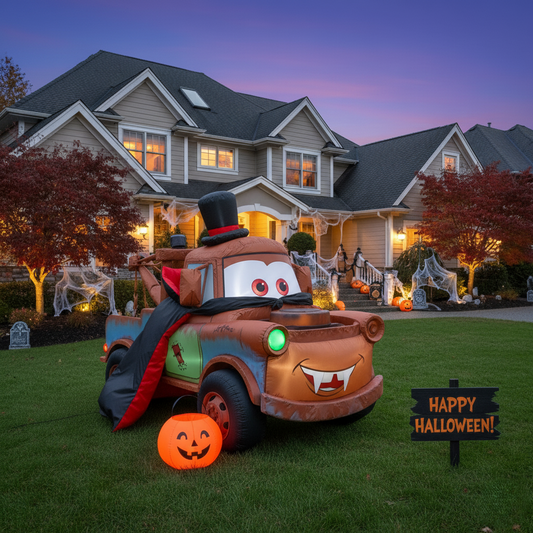 Cars Mater Tow Truck Vampire Costume 4 Foot Yard Inflatable Blow Up Halloween Party Gift