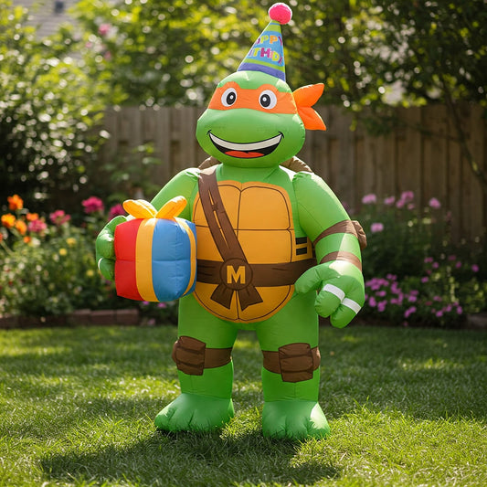 TMNT Ninja Turtles Michelangelo Mikey 4 Foot Yard Inflatable Blow Up Birthday Party Gift