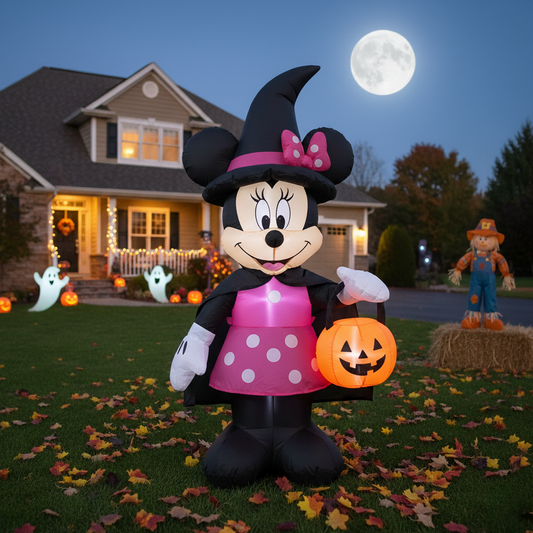 Mickey Mouse Clubhouse Minnie Witch Costume 4 Foot Yard Inflatable Blow Up Halloween Party Gift