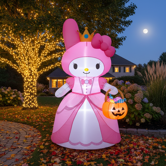 Hello Kitty My Melody Princess Costume 4 Foot Yard Inflatable Blow Up Halloween Party Gift