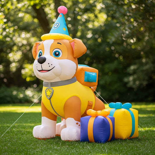 Paw Patrol Rubble Pup Dog 4 Foot Yard Inflatable Blow Up Birthday Party Gift