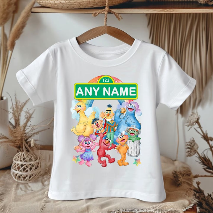 All Sizes Sesame Street Custom Personalized Name Rainbow Ribbon Sewn Tutu Outfit Set Dress