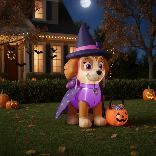 Paw Patrol Skye Pup Dog Witch Costume 4 Foot Yard Inflatable Blow Up Halloween Party Gift