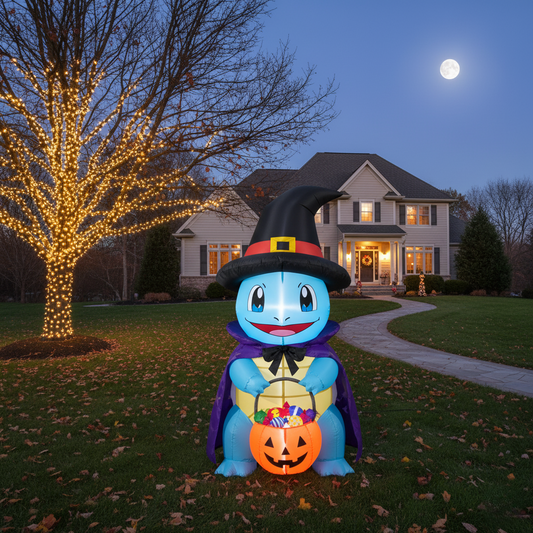 Pokemon Squirtle Witch Costume 4 Foot Yard Inflatable Blow Up Halloween Party Gift