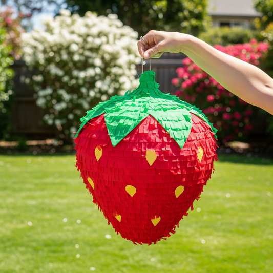 Strawberry 24" Piñata with Stick & Blindfold Birthday Party Gift
