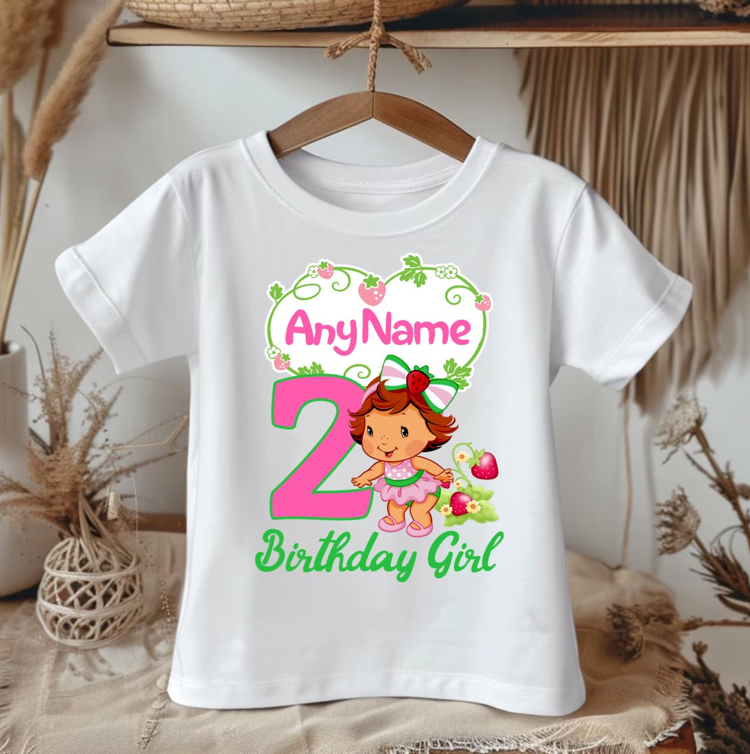 All Sizes Strawberry Shortcake Baby Custom Personalized Name Birthday Red Pink Green Ribbon Sewn Tutu Outfit Set Dress
