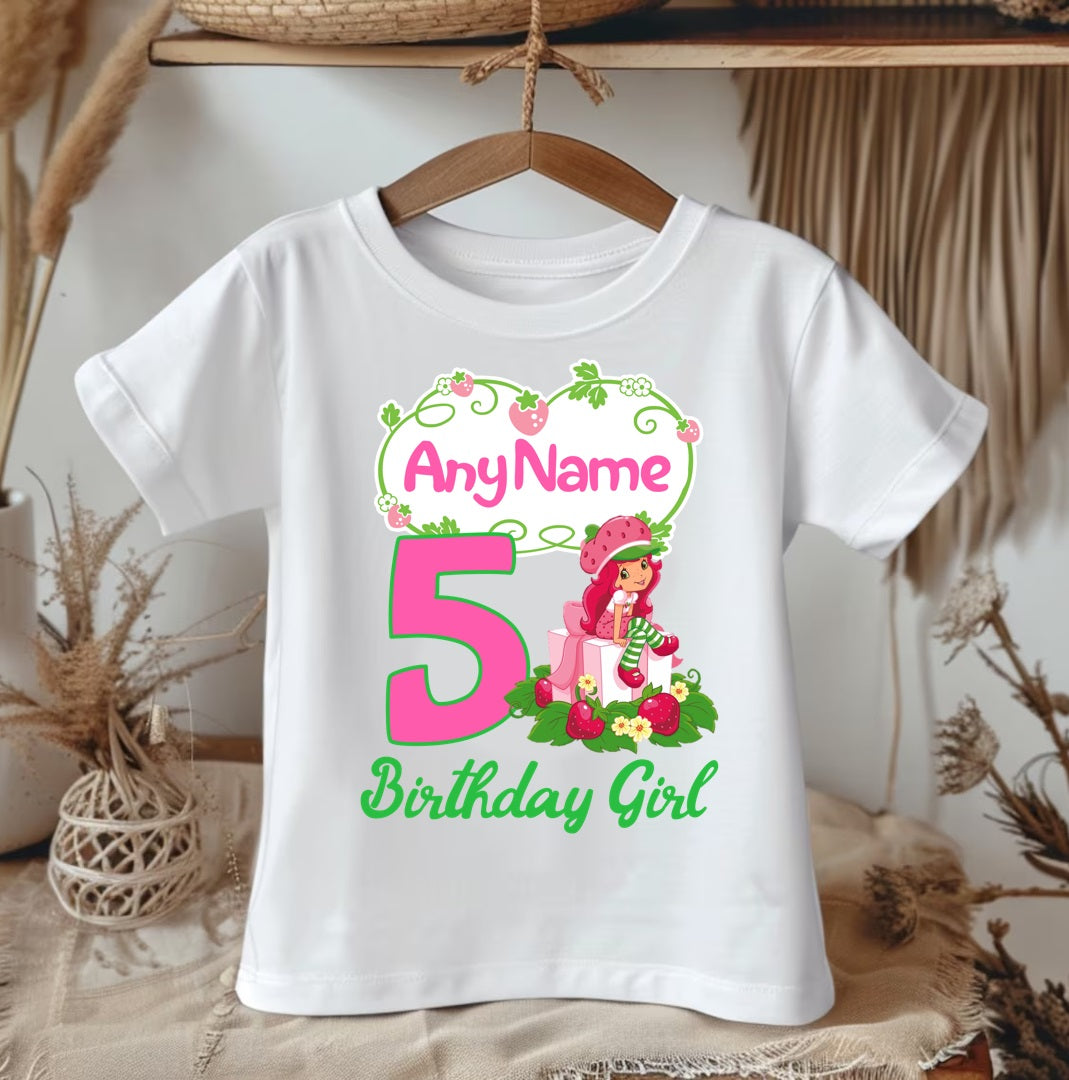 All Sizes Strawberry Shortcake Custom Personalized Name Birthday Red Pink Gold Ribbon Sewn Tutu Outfit Set Dress